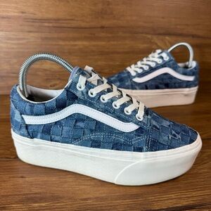 Vans Old Skool StackForm Woven Denim Platform Sneakers Women’s Size 6.5